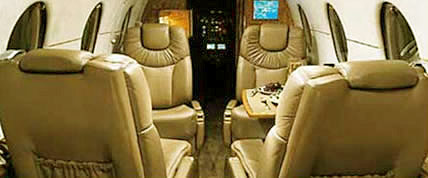 Interior de la Jet Privado Beechjet 400